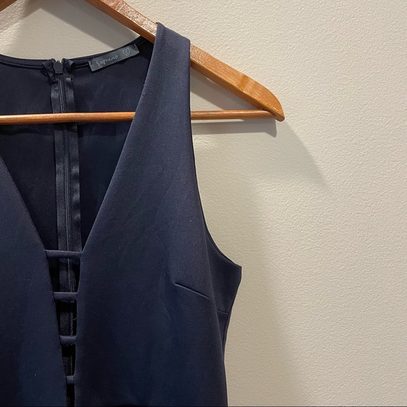 Soprano Navy Blue Asymmetrical Cocktail Dress - Picture 7 of 11